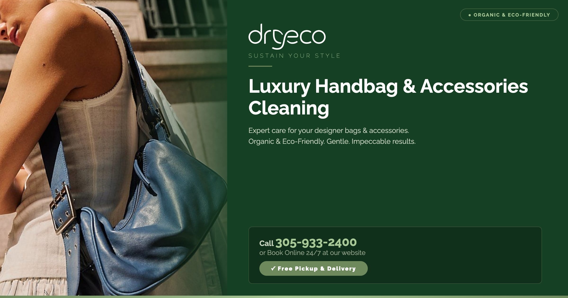 woman carrying fashionable blue leather handbag